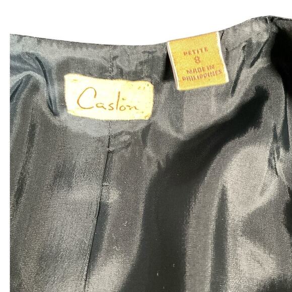 Caslon Long Black Blazer 95% Wool 3 Button Front W/ Front Pockets Size 8 Petite - Picture 9 of 13